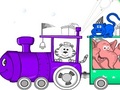 Поезд с животными раскраска